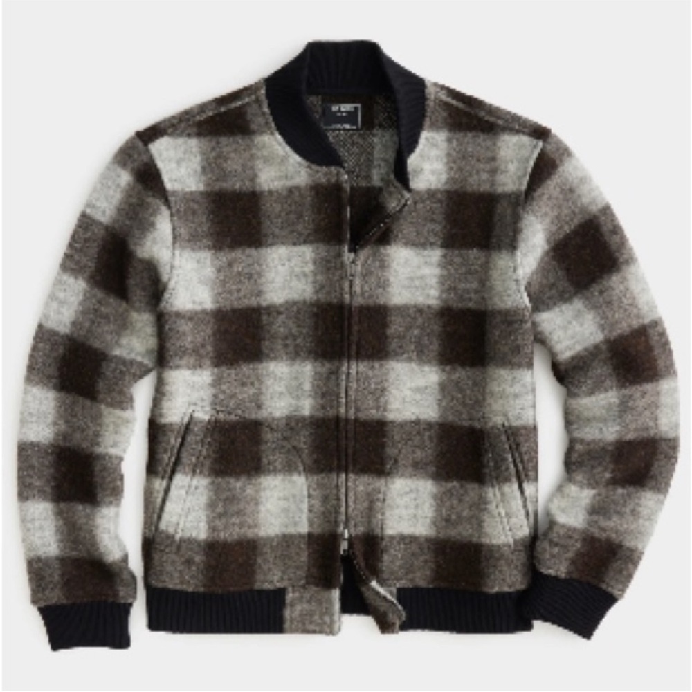 Todd Snyder Brown and Gray Plaid Sweater